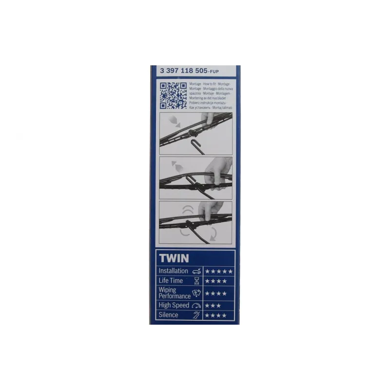 Щітки склоочисника BOSCH 3 397 118 505 для BMW 5 (E12/E28) 1972-1987, 450/450 мм