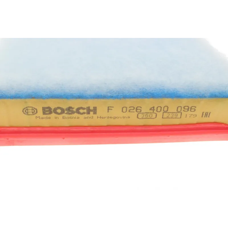 Фільтр повітряний BOSCH F 026 400 096 для Ford Ka 1.3i 2002-2008, 1.6i 2003-2008, 257x222x38.3 мм