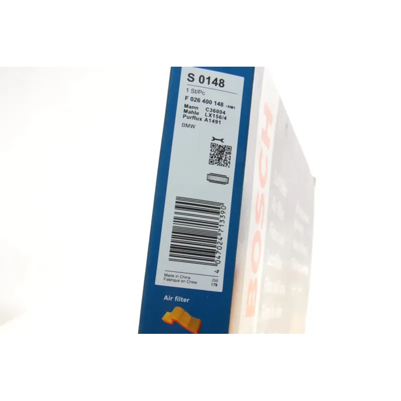 Фільтр повітряний BOSCH F 026 400 148 для BMW 3 (E90)/Z4 (E89) 3.0 06-, 287x353x35 мм