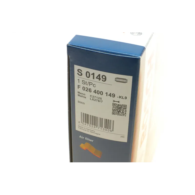 Фільтр повітряний BOSCH F 026 400 149 для BMW 5 (F10) 2011-2017, X1 (E84) 2011-2015, Z4 (E89) 2009-2016