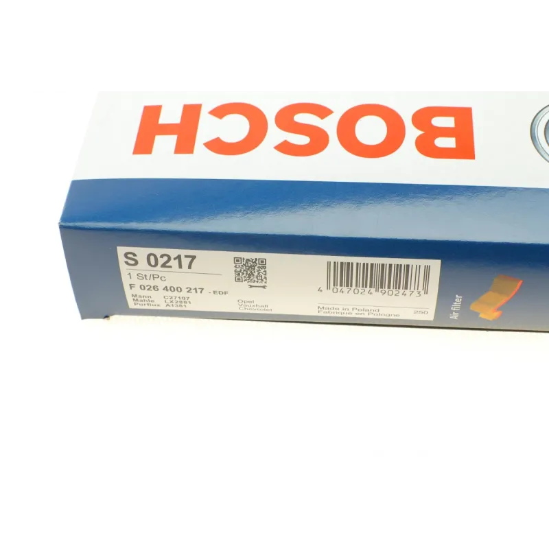 Фільтр повітряний BOSCH F 026 400 217 для Opel Astra H/J, Chevrolet Cruze 1.6-2.0 2004-