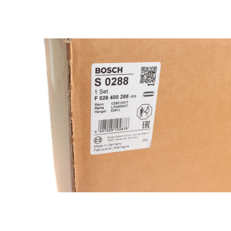 Фільтр повітряний BOSCH F 026 400 288 для Mercedes-Benz Atego 1998-2004, 346.5 мм