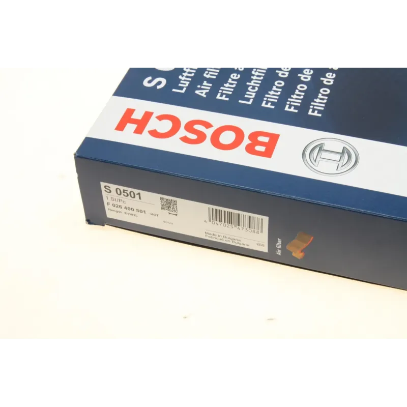 Фільтр повітряний BOSCH F 026 400 501 для Volvo V40 Cross Country, V40 2014-2019, 298x232x52.5 мм