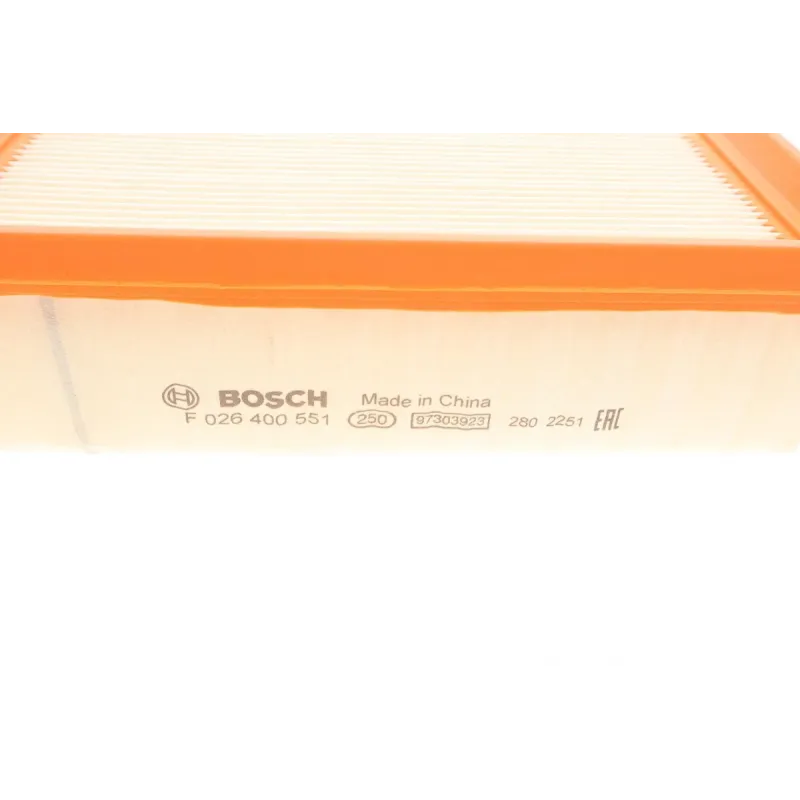 Фільтр повітряний BOSCH F 026 400 551 для Jeep Cherokee KK, Dodge Nitro 2.8CRD/3.7 2008-2013, 294x230x58 мм