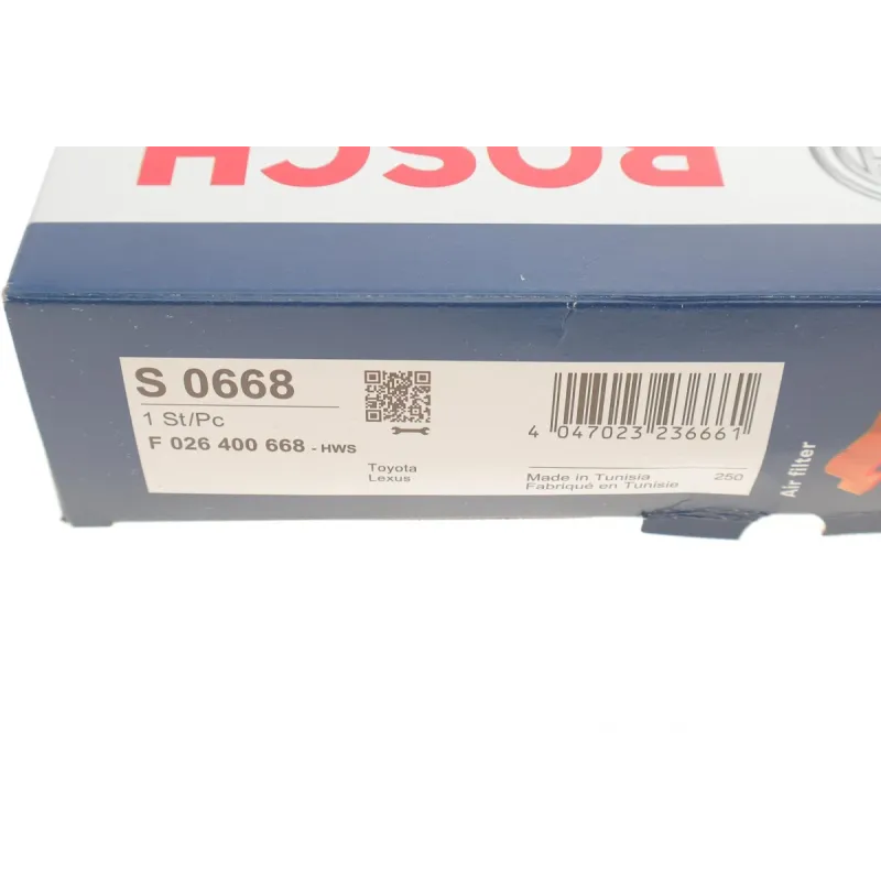 Фільтр повітряний BOSCH F 026 400 668 для Toyota Camry, RAV 4, Lexus ES 2.0-3.5 2017-