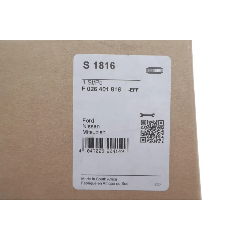 Фільтр повітряний BOSCH F 026 401 816 для Nissan NP300/Navara 2.5 dCi 2008-, 256x150 мм