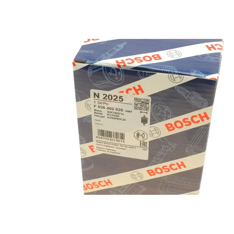 Фільтр паливний BOSCH F 026 402 025 для DAF 65CF/75CF/85CF/95XF, Mercedes-Benz Conecto (OM457/906)