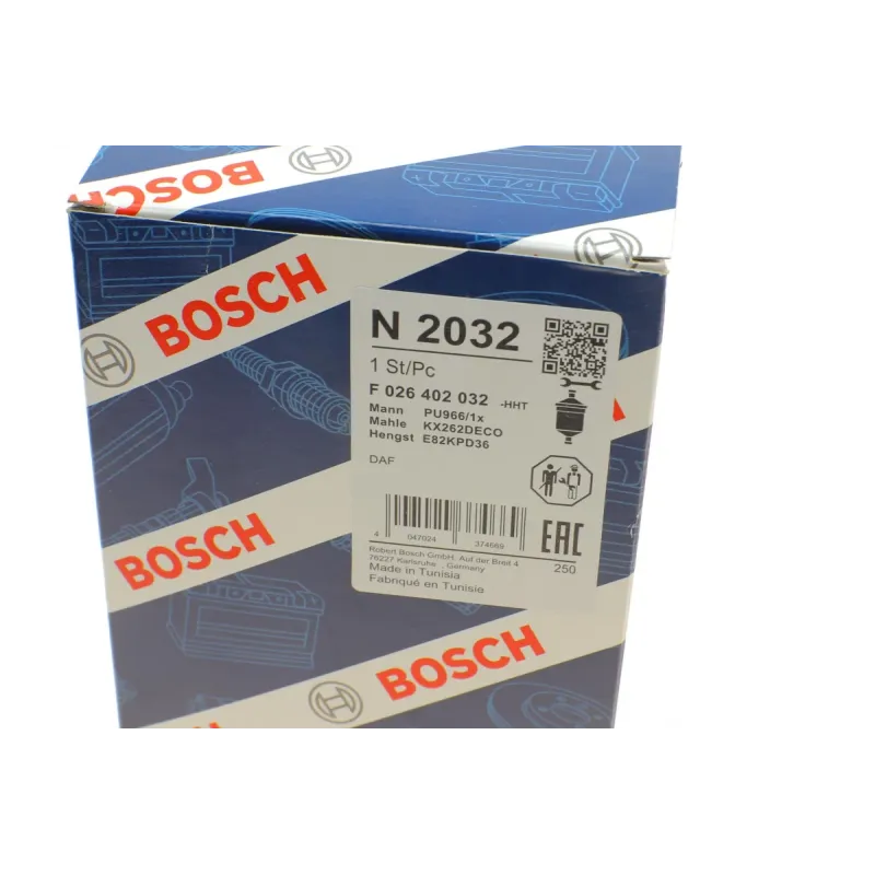 Фільтр паливний BOSCH F 026 402 032 для DAF CF75, CF85, XF105, XF 94.5x250 мм