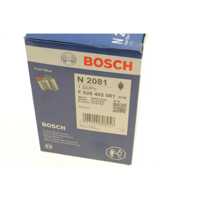Фільтр паливний BOSCH F 026 402 081 для Renault Kangoo 1.5 dCi 2008-, діаметр 95 мм