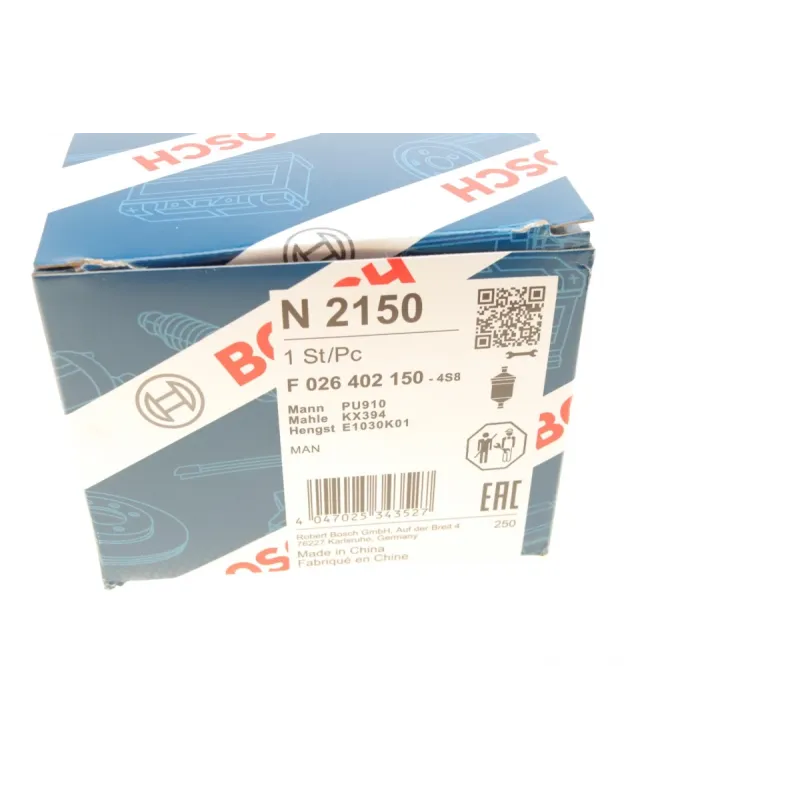 Фільтр паливний BOSCH F 026 402 150 попередній для MAN E 2000/F 2000 89x54 мм