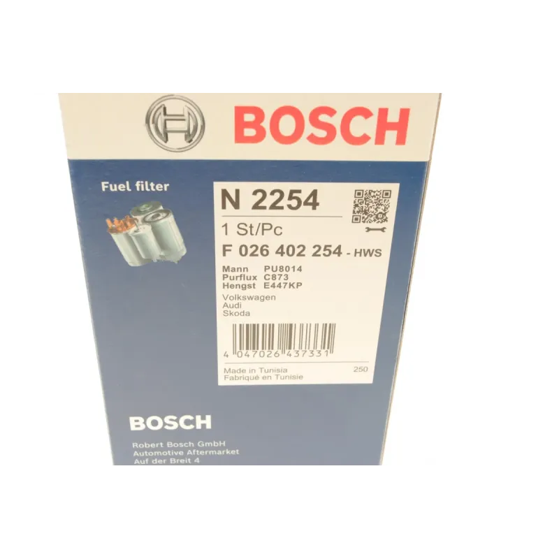 Фільтр паливний BOSCH F 026 402 254 для Audi A3, VW Golf VII 1.6/2.0TDI 2012-
