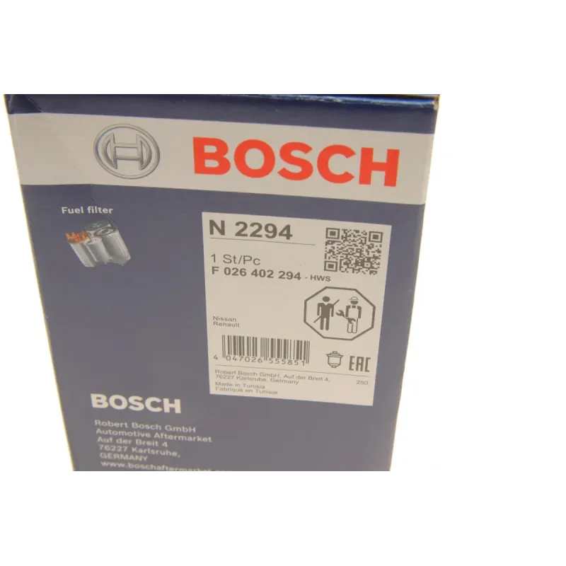 Фільтр паливний BOSCH F 026 402 294 для Renault Kadjar, Koleos, Nissan X-Trail 1.5-2.0 dCi 2013-