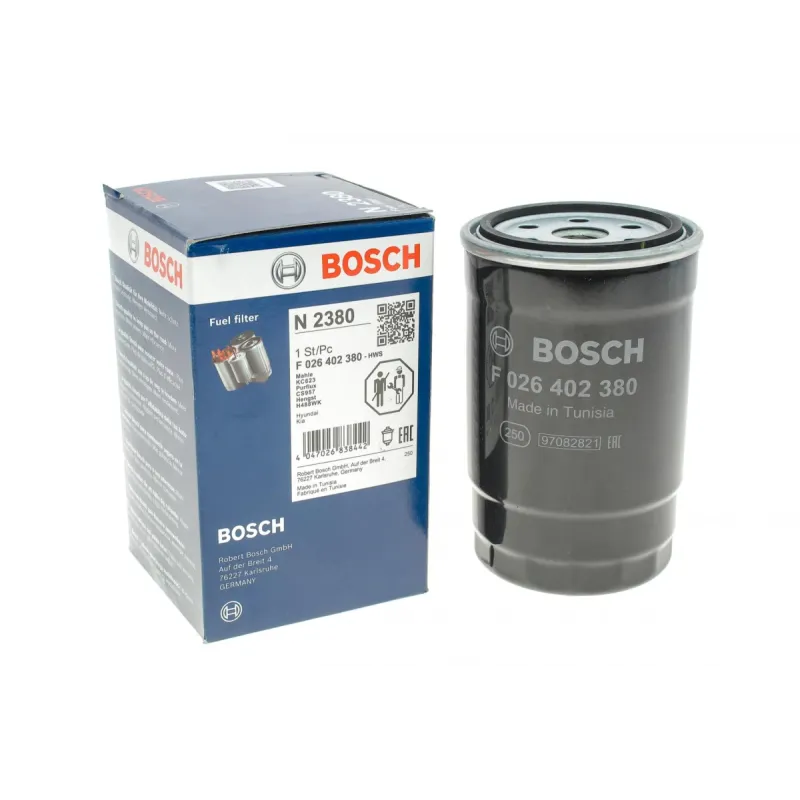 Фільтр паливний BOSCH F 026 402 380 для Hyundai Tucson 1.6/2.0CRDi, Kia Sportage 1.6/2.0CRDi 2004-, 81x85x141 мм