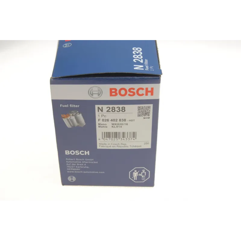 Фільтр паливний BOSCH F 026 402 838 для Mercedes-Benz Sprinter 906 2.2CDI (з датчиком)