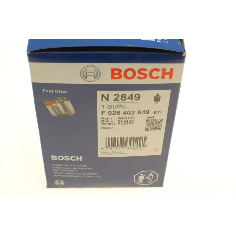 Фільтр паливний BOSCH F 026 402 849 для Nissan Navara/Pathfinder 2.5 dCi 2005-, діаметр 98 мм