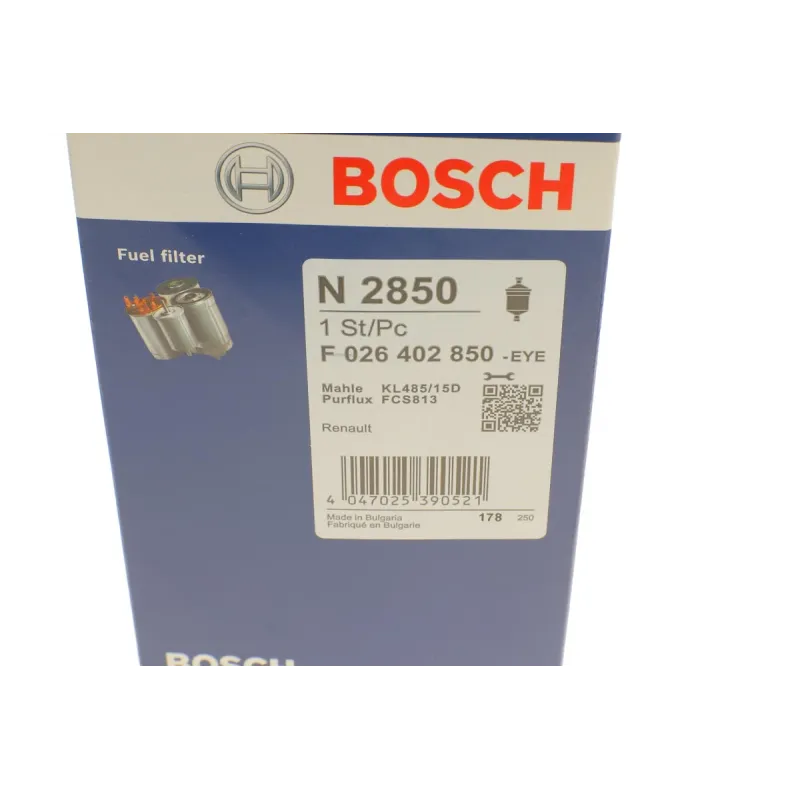 Фільтр паливний BOSCH F 026 402 850 для Renault Megane III 1.6 dCi, Scenic III 1.6 dCi (98 мм, 177 мм)