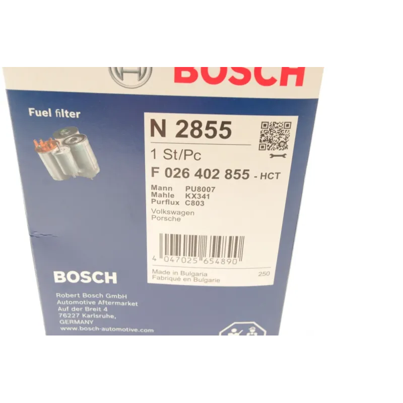Фільтр паливний BOSCH F 026 402 855 для VW Touareg, Porsche Cayenne 3.0-4.2D 2010-