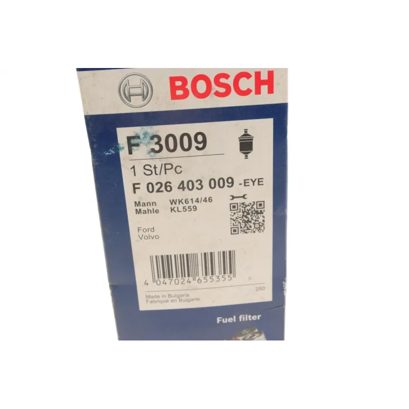 Фільтр паливний BOSCH F 026 403 009 для Ford Focus, C-Max, Volvo C30/C70/S40 1.6-2.4 2004-, діаметр 55 мм