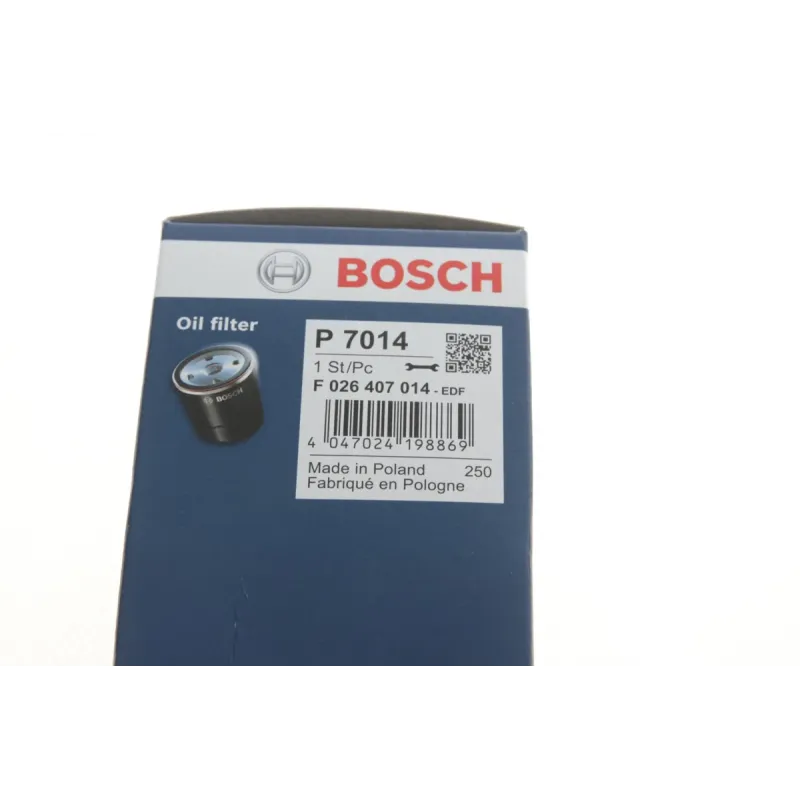 Фільтр масляний BOSCH F 026 407 014 для Renault Trafic, Opel Vivaro 2.0DCI 2006-, 58x113x24 мм