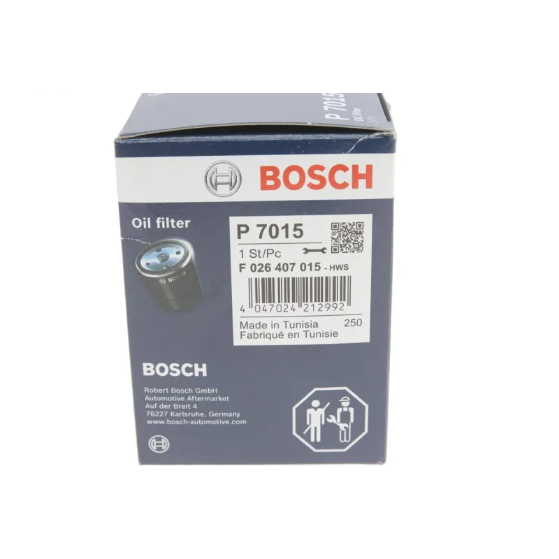 Фільтр масляний BOSCH F 026 407 015 для Opel Combo Tour 2004-н.в., Astra G 1998-2009, Corsa C 2000-2009, h=89mm
