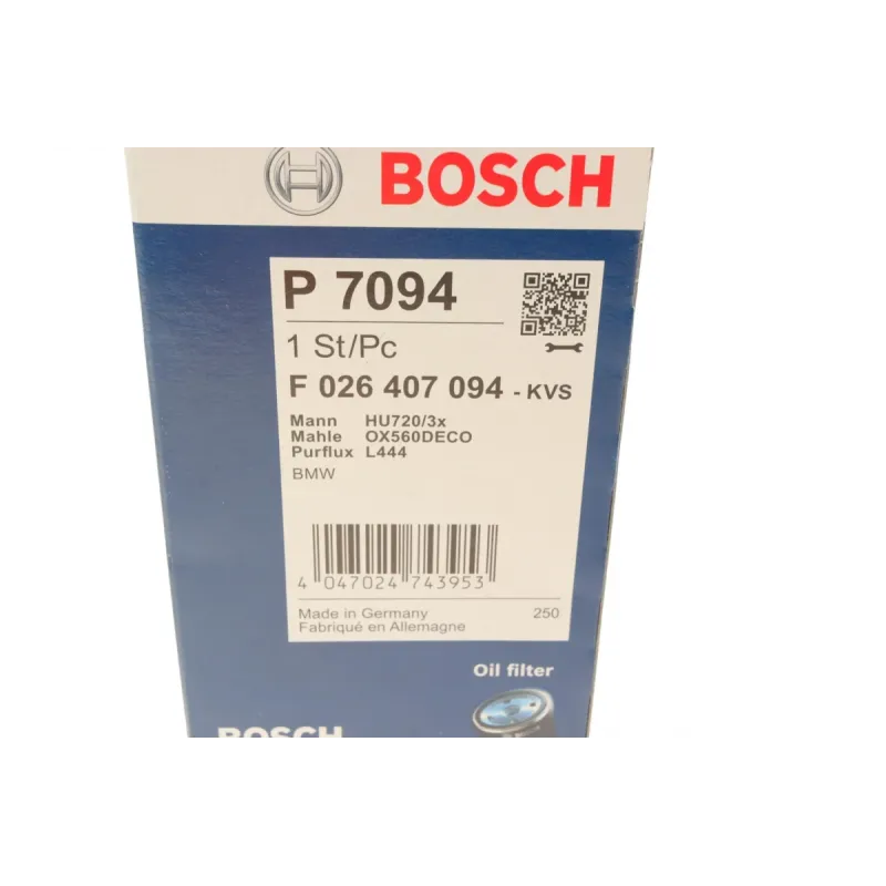 Фільтр масляний BOSCH F 026 407 094 для BMW 3 (E90) 330d 2009-2011, 5 (F10) 530d 2010-2017, X5 (E70) xDrive 30d 2010-2013