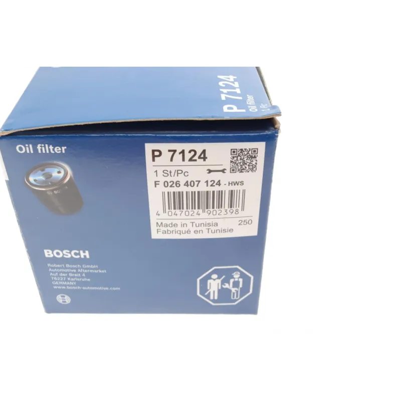 Фільтр масляний BOSCH F 026 407 124 для Kia Ceed 1.4-1.6, Mazda 626/3/6 2.0D, M 20x1.5
