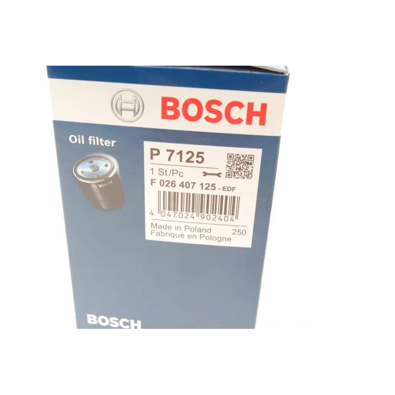 Фільтр масляний BOSCH F 026 407 125 для Mercedes-Benz Vito W447, Renault Trafic III, 58x113 мм