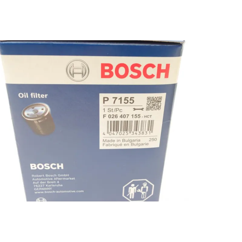 Фільтр масляний BOSCH F 026 407 155 для Citroen C5/Peugeot 407 3.0HDI 09-, Land Rover Discovery/Range Rover Sport 3.0TD 09-