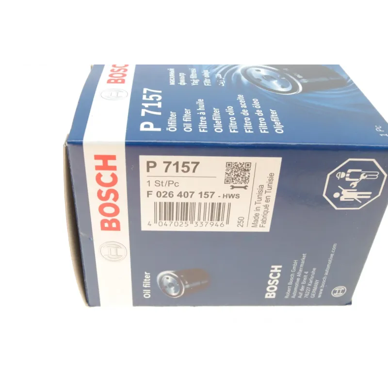 Фільтр масляний BOSCH F 026 407 157 для Volkswagen Passat B8, Caddy, T5 1.6/2.0TDI 2014-