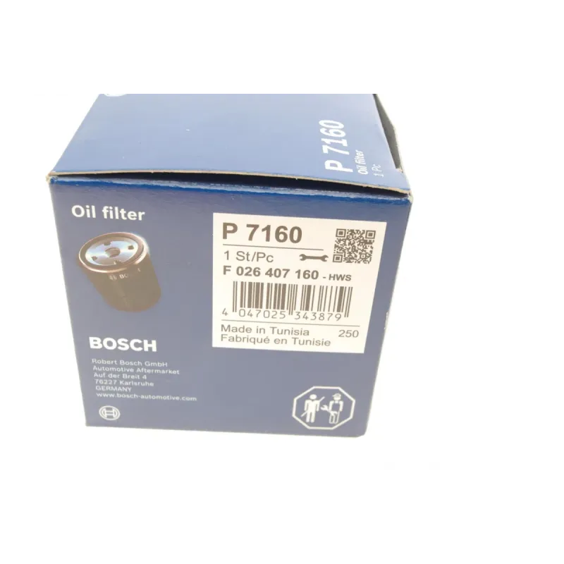 Фільтр масляний BOSCH F 026 407 160 для Mazda 3 1.5/2.0i, Mazda 6 2.0/2.5i 2013-, M 20x1.5