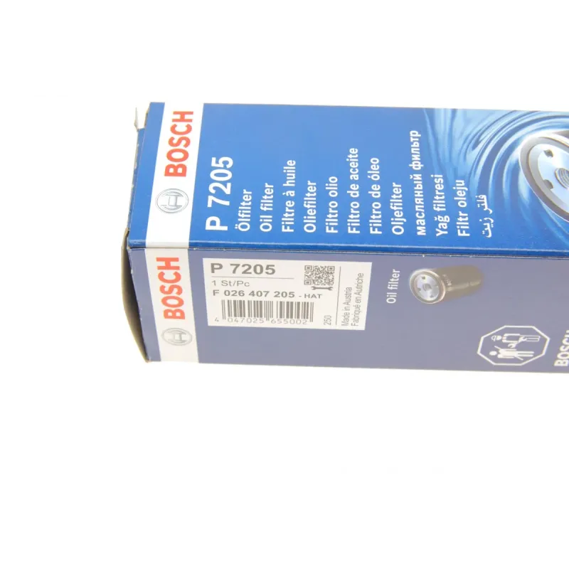 Фільтр масляний BOSCH F 026 407 205 для BMW 1 (F20/F21) 116i/118d/120i/125d, 3 (F30) 316d/318i/320d, 5 (F10) 520d, 7 (G11) 730d, 2 (F22/F23) 218i/220d, 53x134 мм