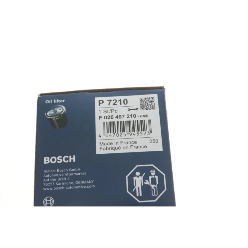 Фільтр масляний BOSCH F 026 407 210 для Nissan Primera 1.6/1.8 16V 1996-, M 20 x 1,5