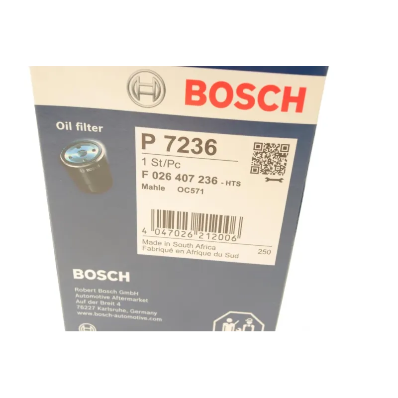Фільтр масляний BOSCH F 026 407 236 для Chevrolet Captiva C100/C140, Opel Antara 3.2i 2006-2007, 76x100 мм