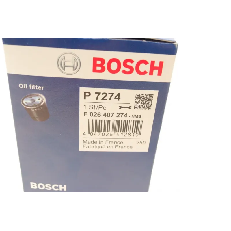 Фільтр масляний BOSCH F 026 407 274 для Audi A4/A5 3.0 quattro 16-, VW Touareg 3.0TSI 18- (64x117 мм)