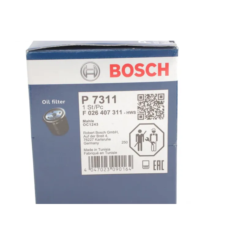 Фільтр масляний BOSCH F 026 407 311 для Isuzu D-Max 2.5D 2012-, M 26 x 1,5