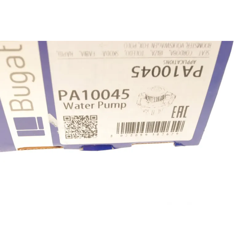 Помпа води BUGATTI PA10045 для Seat Ibiza/Cordoba, Skoda Fabia, VW Polo 1.2 12V 64мм