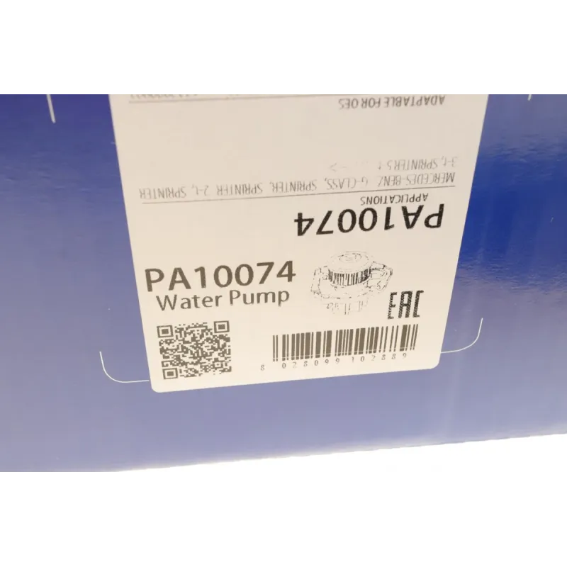 Помпа води BUGATTI PA10074 для Mercedes-Benz Sprinter 901-904 2.2/2.7CDI (OM611/OM612/OM647) 2000-2006, 8 лопатей, 78 мм