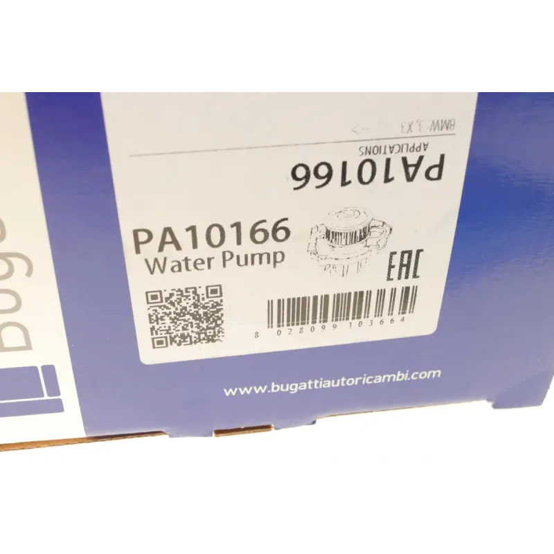 Помпа води BUGATTI PA10166 для BMW 3 (E90) 335d 2006-2011, X3 (E83) 3.0d 2004-2010, Ø 95 мм