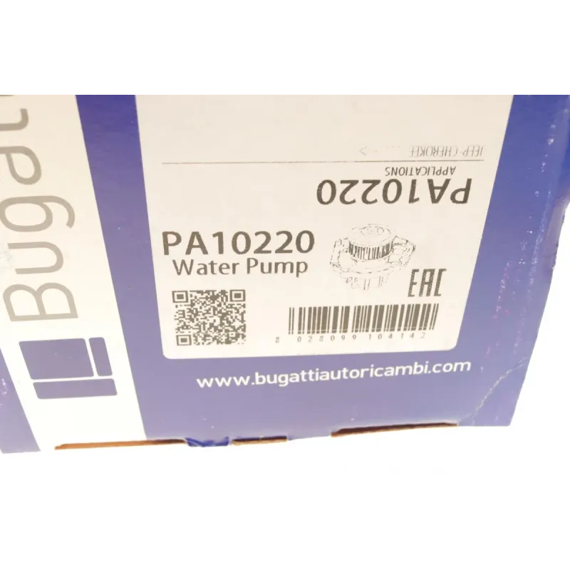 Помпа води BUGATTI PA10220 для Jeep Cherokee KJ 2.5/2.8 CRD 2001-2008 (22z, 7 лоп., Ø 84.8 мм)
