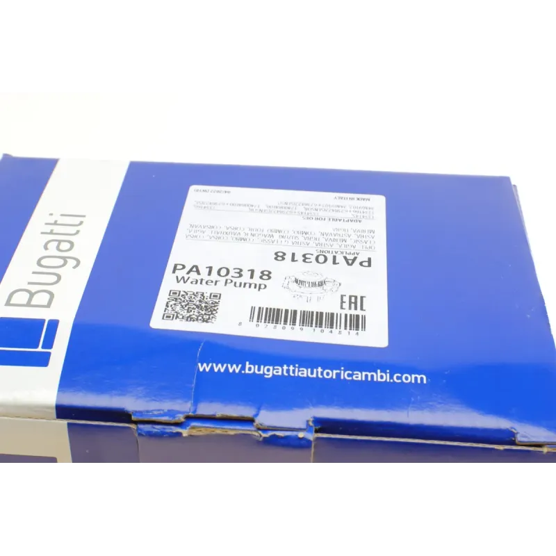 Помпа води BUGATTI PA10318 для Opel Astra G/H, Corsa C/D 1.2/1.4 8 лопатей, з датчиком t