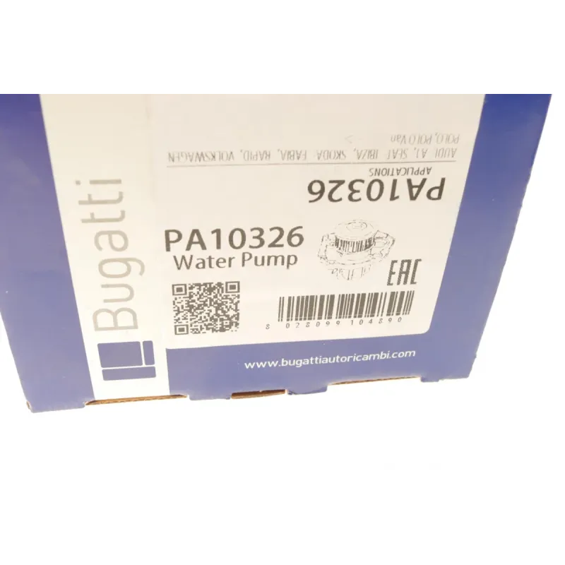 Помпа води BUGATTI PA10326 для Audi A1, VW Polo 1.4TDI 2014-, 64.86 мм