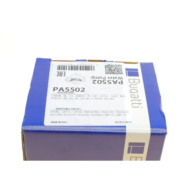 Помпа води BUGATTI PA5502 для Peugeot 205/306/405 1.7D/1.9D/TD 86-02 (7 лопатей, Ø 69 мм)