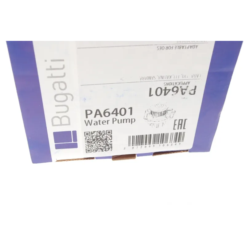 Помпа води BUGATTI PA6401 для Lada 110/2110, Kalina 1.5/1.6 16V 91-13, Ø шкива 62.3 мм