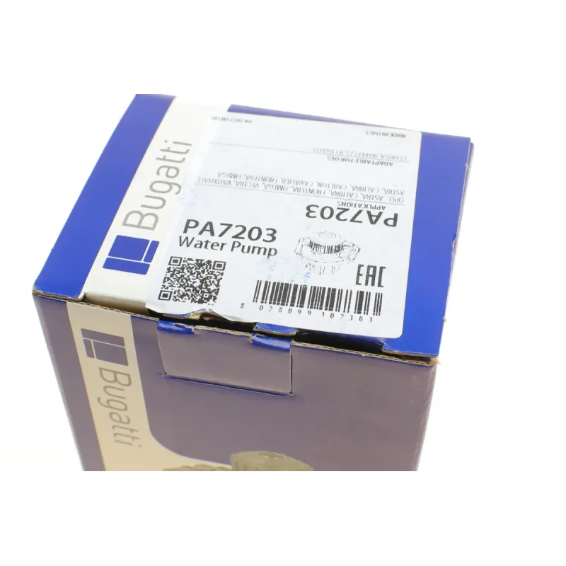 Помпа води BUGATTI PA7203 для Opel Astra F/Vectra A 1.6-2.0i 88-02, 62.29 мм