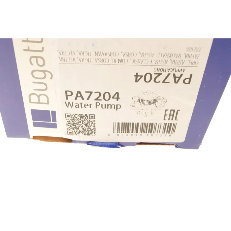 Помпа води BUGATTI PA7204 для Opel Astra F/G/Corsa B/Vectra B 1.4/1.6 16V 1994-2005, Ø 54 мм
