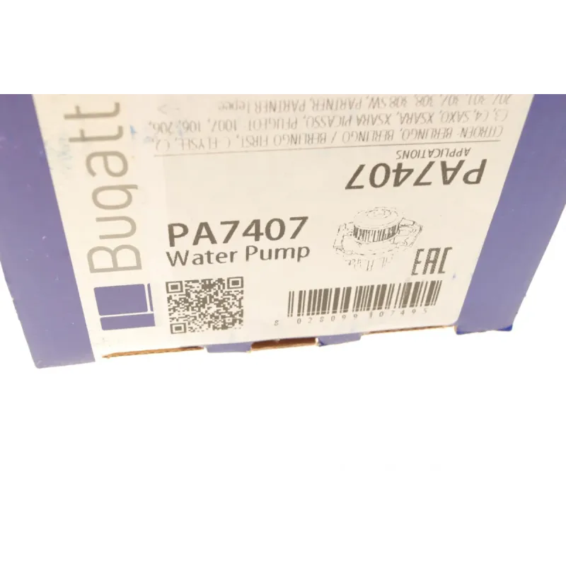 Помпа води BUGATTI PA7407 для Citroen Berlingo/C4, Peugeot 206/307 1.6 16V, Ø 56.04 мм