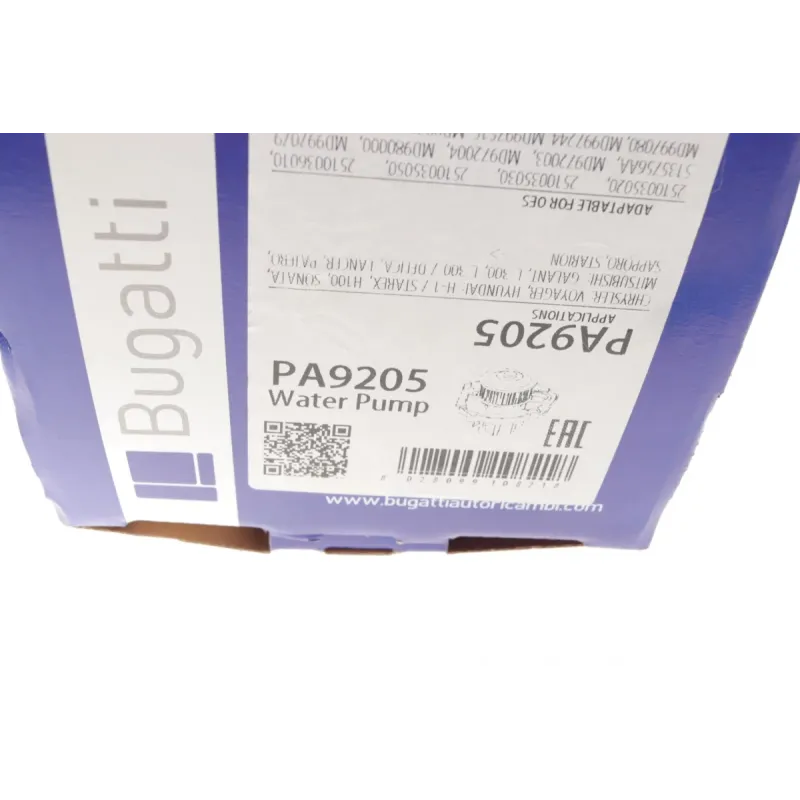Помпа води BUGATTI PA9205 для Hyundai H-1/H100, Mitsubishi Galant/Pajero 2.4