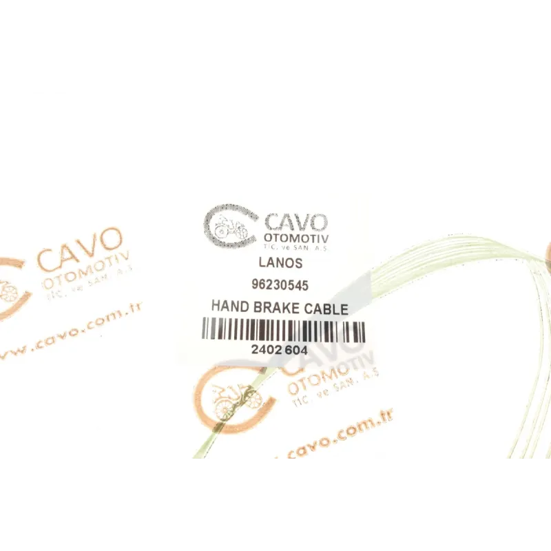 Трос ручника задній CAVO 2402 604 для Daewoo Lanos 1.4-1.6 16V 1997-, 1650/1410 мм