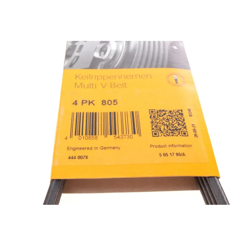 Ремінь генератора CONTINENTAL 4PK805 для BMW 5 (F10) 550i 2010-2017, Nissan Primera (P11) 1.6 16V 1996-2001, 805 мм