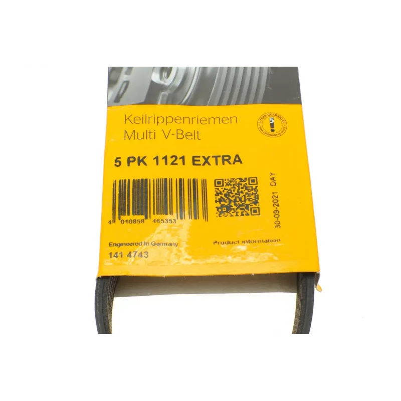 Ремінь генератора CONTINENTAL 5PK1121EXTRA для Volvo S40, S60, V60, V70 1121 мм